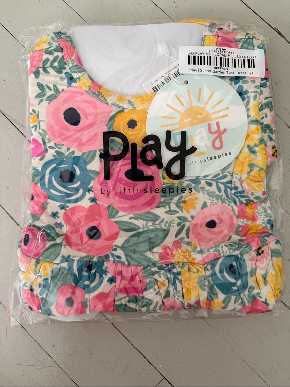 Little Sleepies Play Secret Garden Twirl Dress - Pink, Blue & Yellow